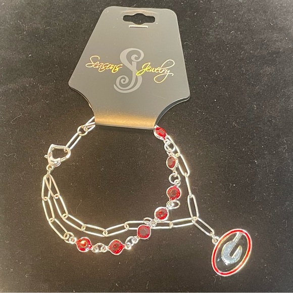 Georgia Paperclip Chain & Enamel Logo Bracelet - Picture 3 of 6